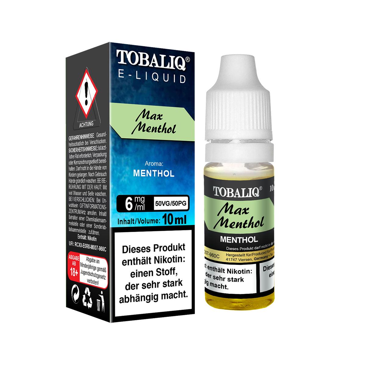 TOBALIQ E-Liquid – 6mg Nikotin – Max Menthol TOBALIQ E-Liquid – 6mg Nikotin – Max Menthol