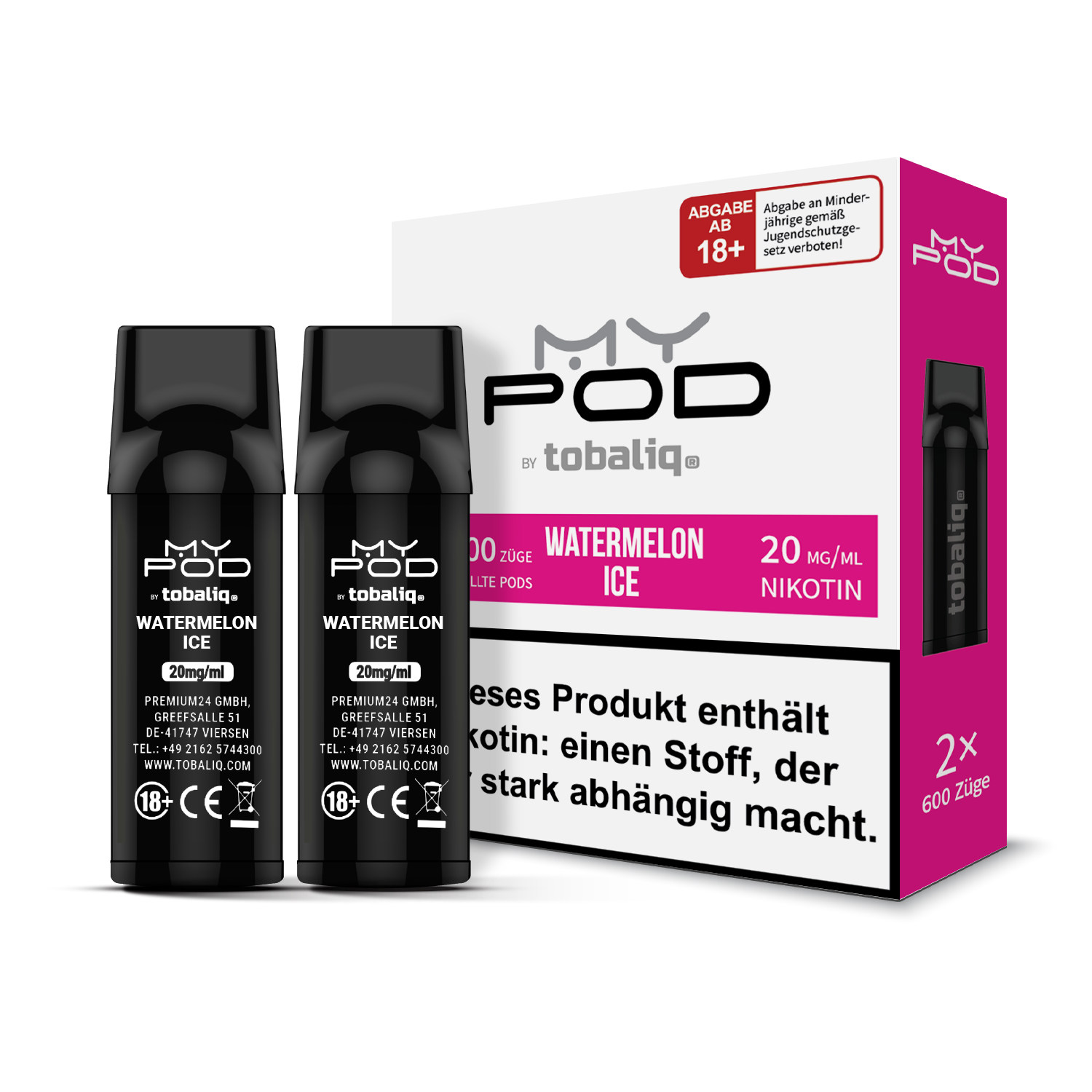 MyPod Pods 2×600 Züge – 20mg Nikotin – Watermelon Ice MyPod Pods 2×600 Züge – 20mg Nikotin – Watermelon Ice