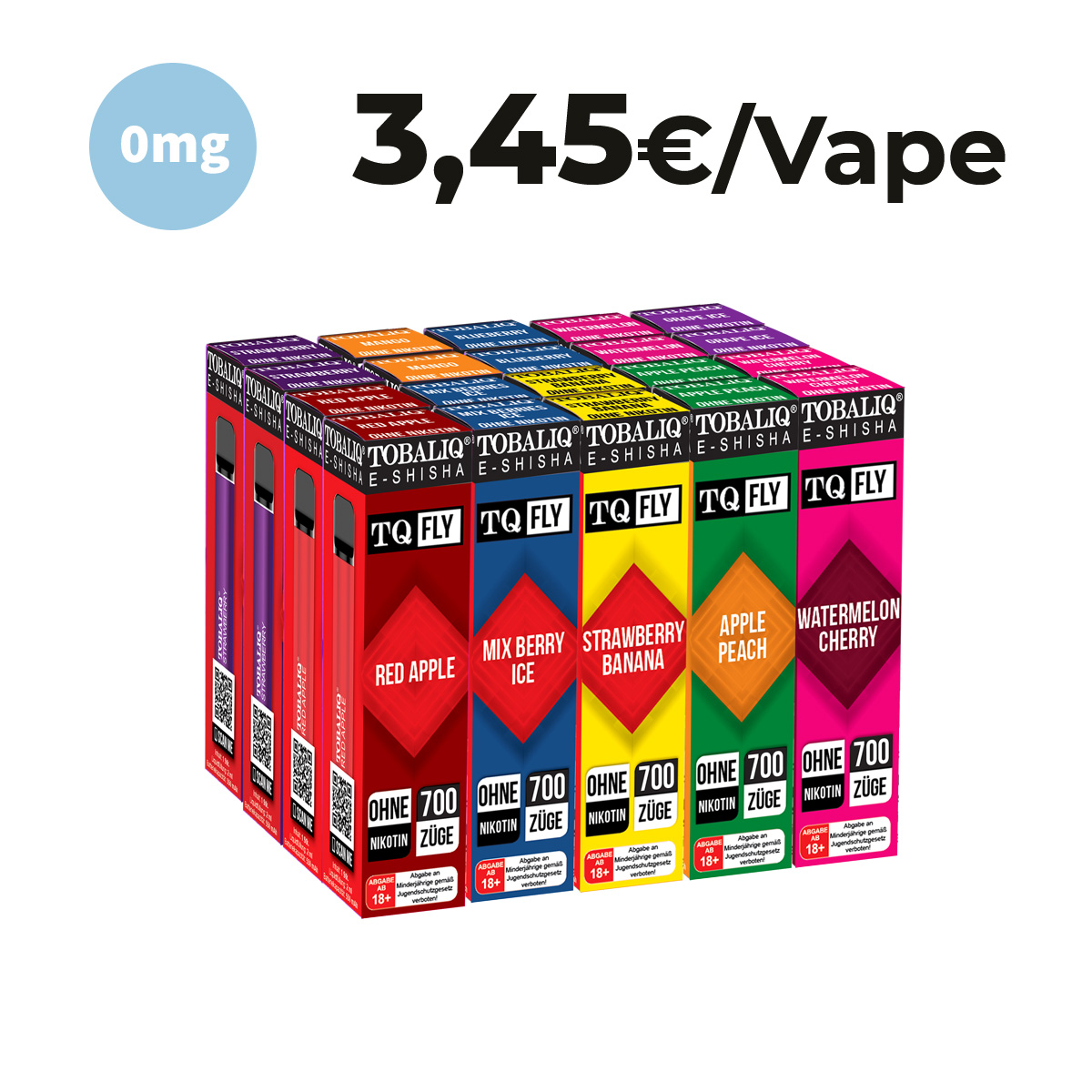 TOBALIQ Party Box 20er Set - 14000 Züge - ohne Nikotin TOBALIQ Party Box 20er Set - 14000 Züge - ohne Nikotin