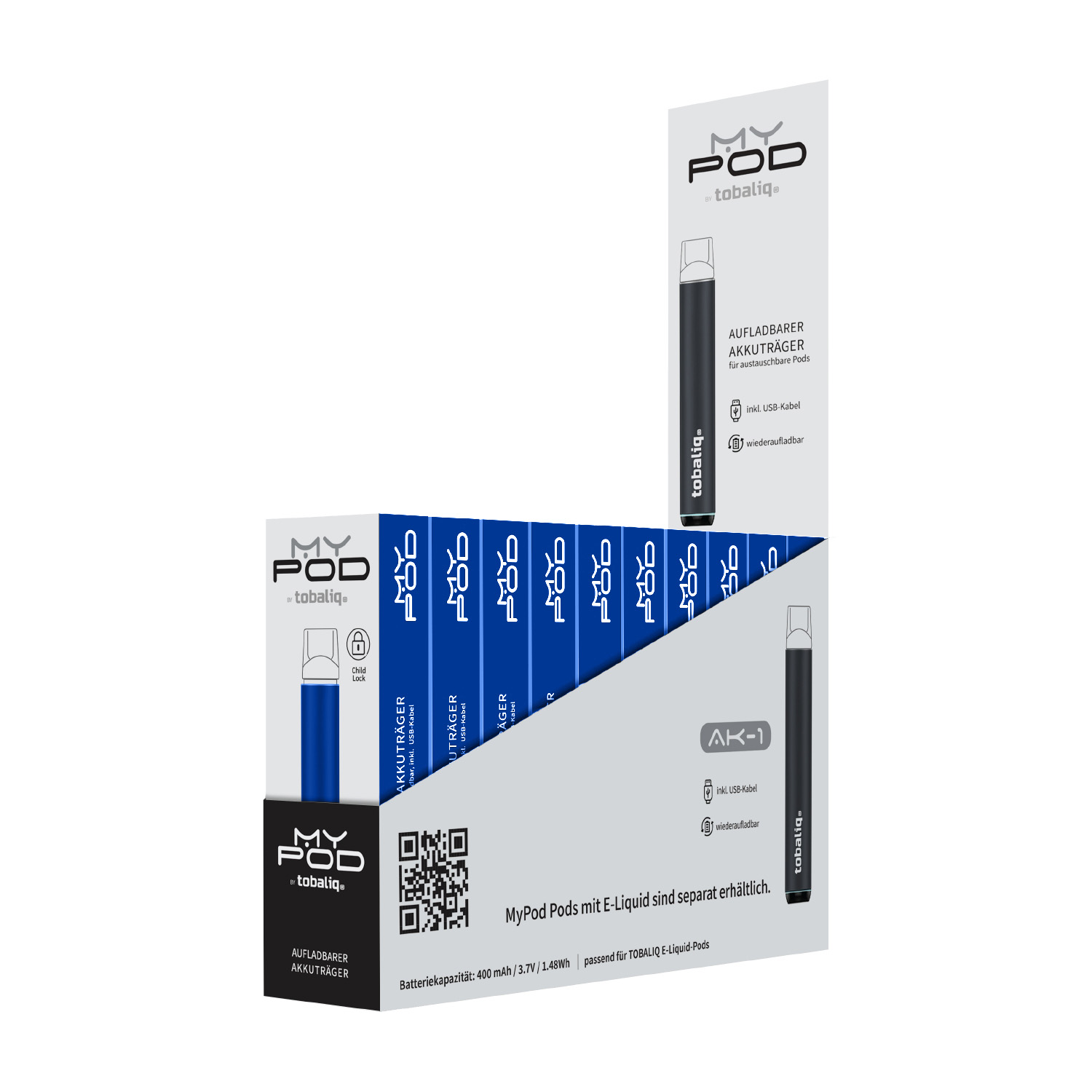 MyPod Basis Akkuträger – 10er Display - Electric Blue MyPod Basis Akkuträger – 10er Display - Electric Blue