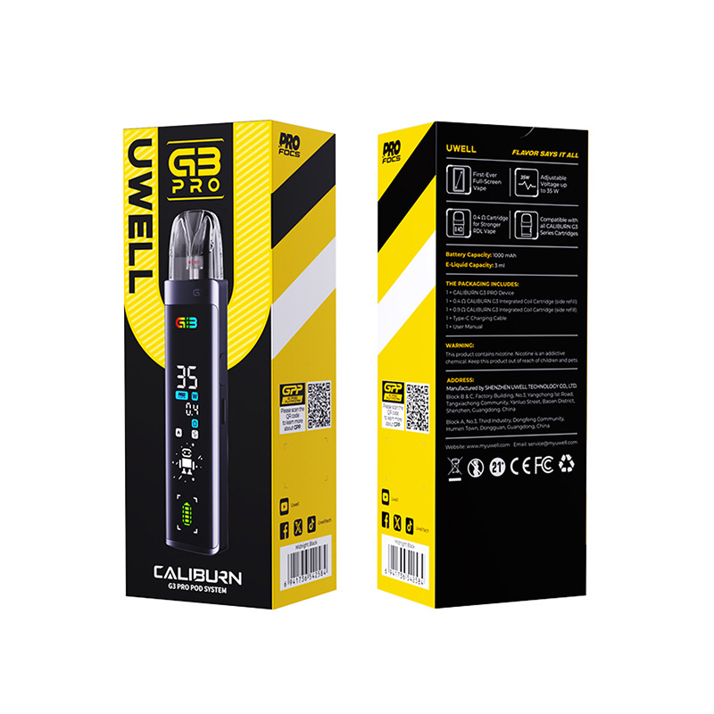 Uwell Caliburn G3 Pro Pod Kit - Verpackung Uwell Caliburn G3 Pro Pod Kit - Verpackung