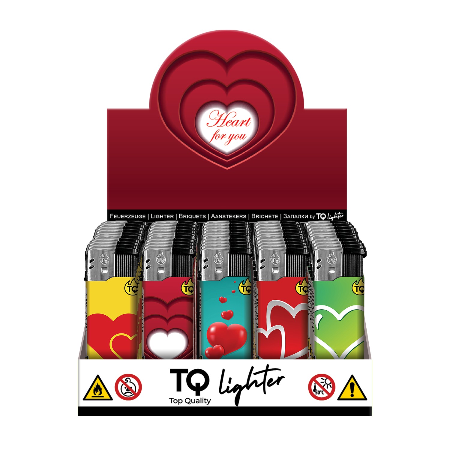 TQ Motivfeuerzeug HEART FOR YOU - 50 St TQ Motivfeuerzeug HEART FOR YOU - 50 St