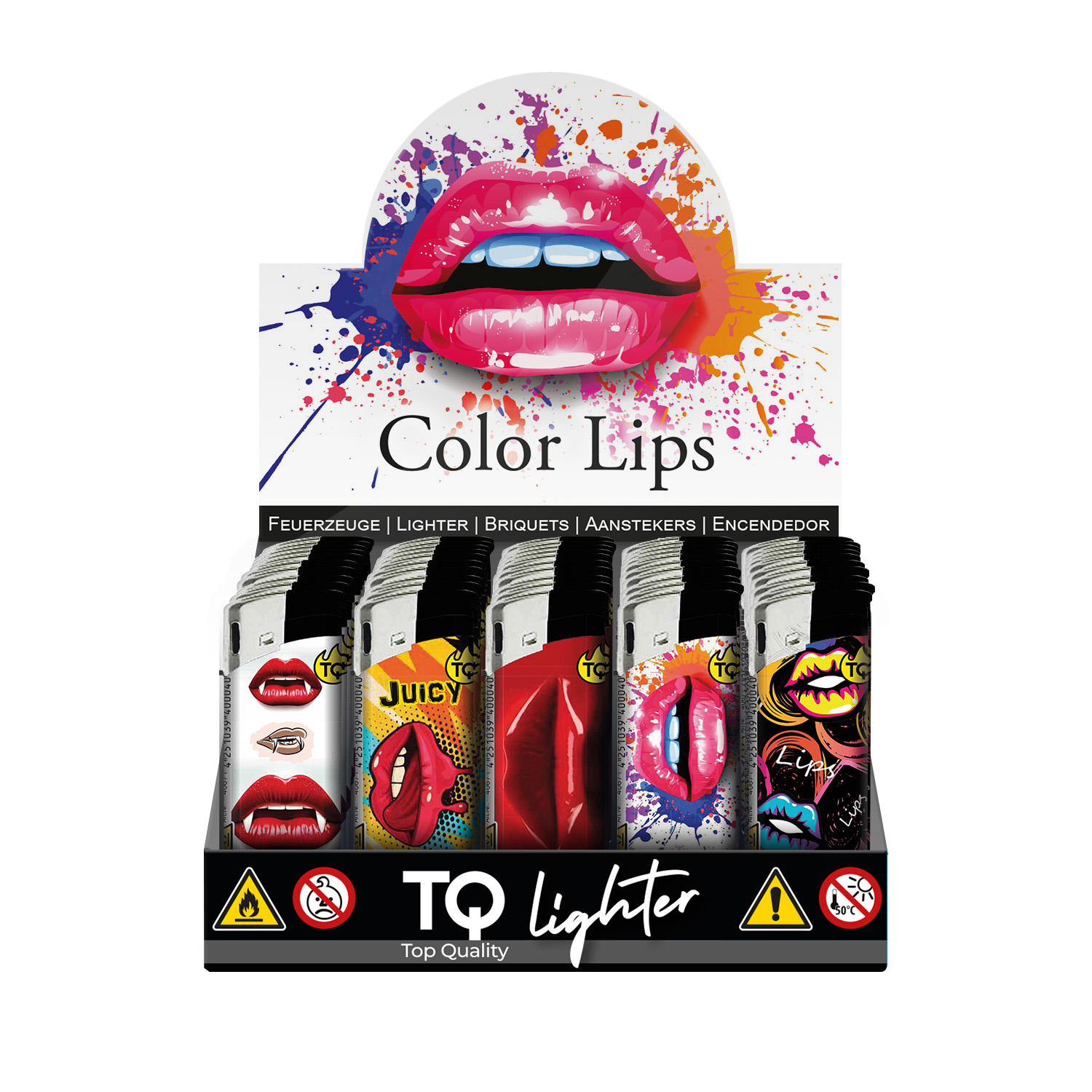 TQ Motivfeuerzeug COLOR LIPS - 50 St TQ Motivfeuerzeug COLOR LIPS - 50 St