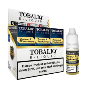 TOBALIQ E-Liquid 6er Pack - 6mg Nikotin - Banana & Blackcurrant