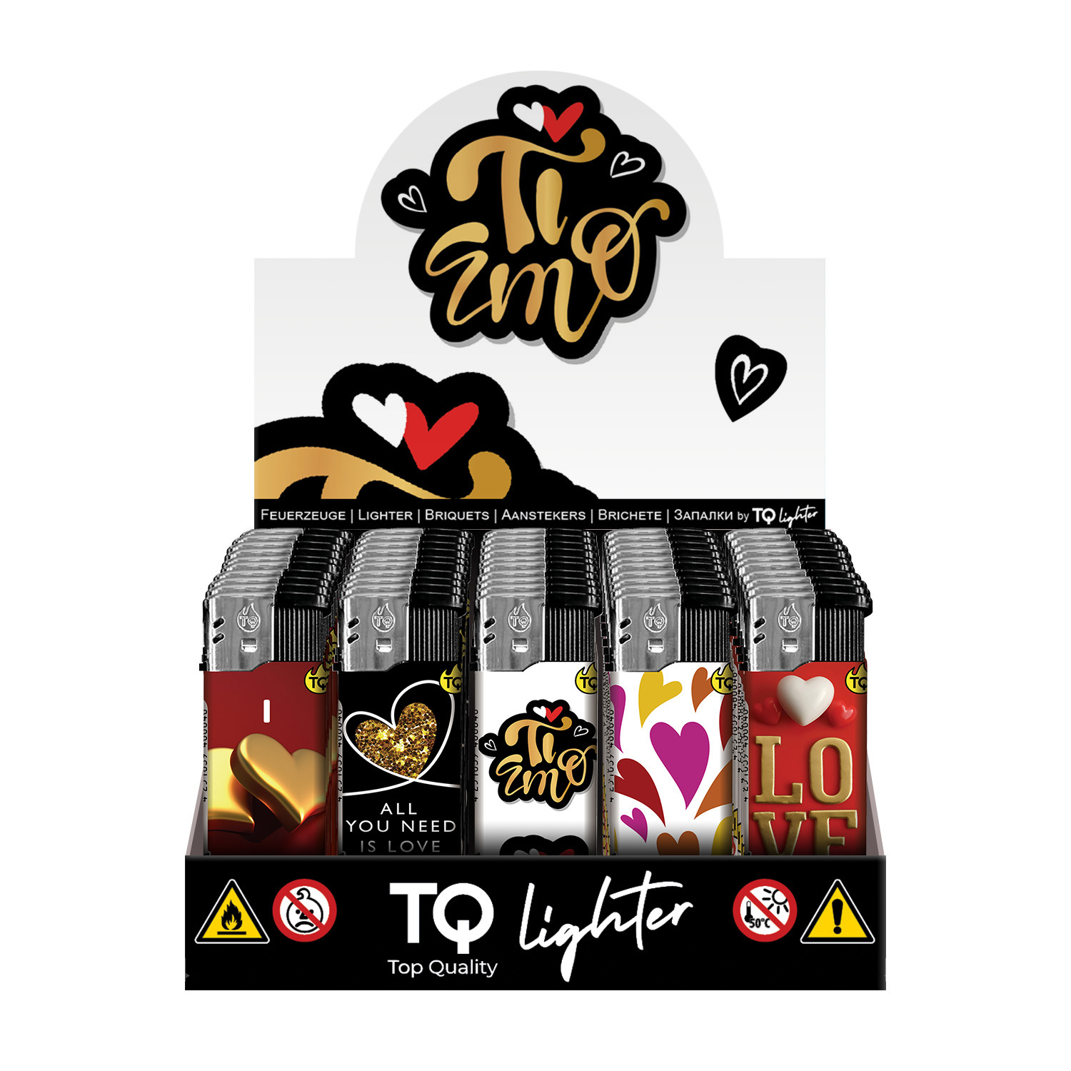 TQ Motivfeuerzeug Ti amo - 50 St TQ Motivfeuerzeug Ti amo - 50 St
