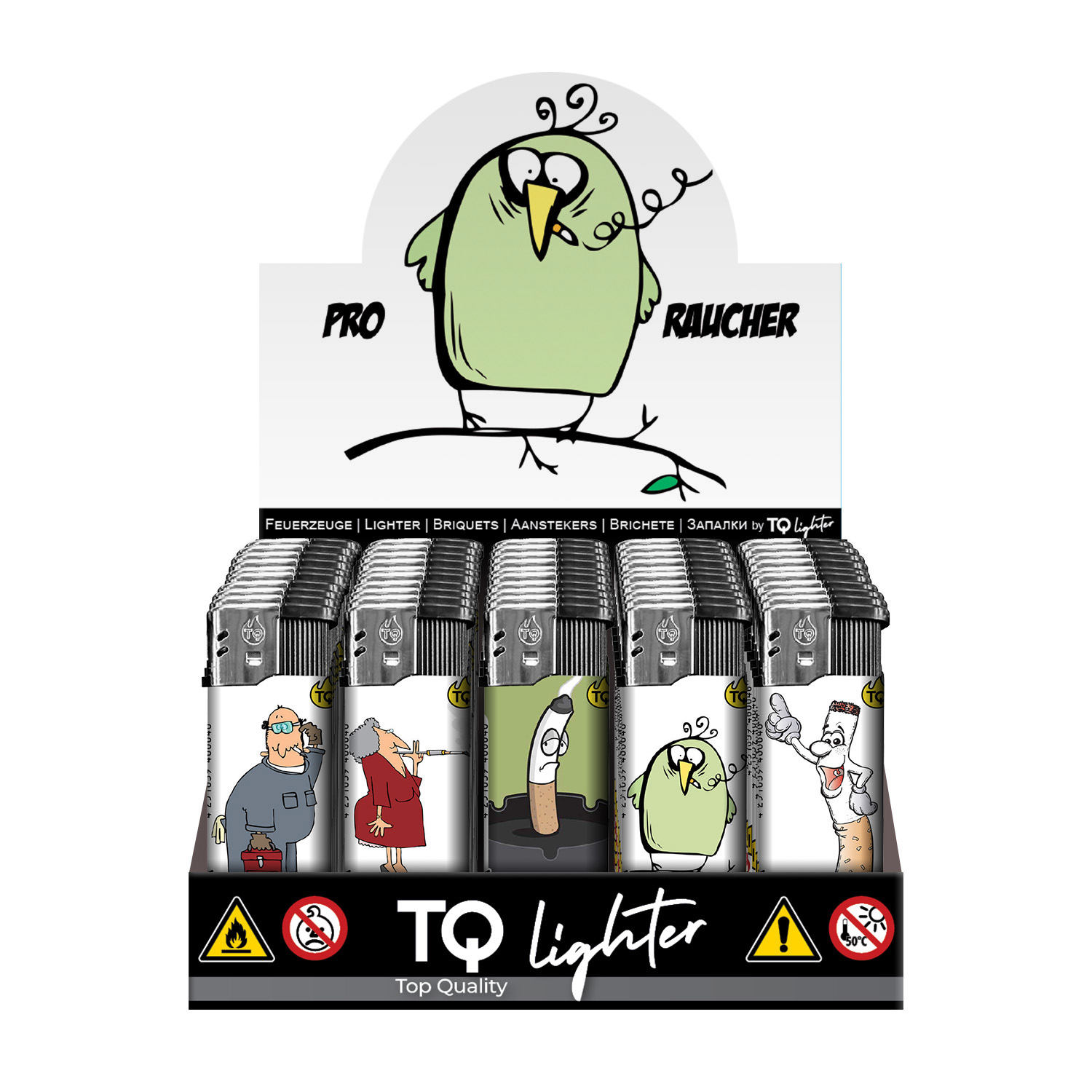 TQ Motivfeuerzeug Pro Raucher Comic - 50 St TQ Motivfeuerzeug Pro Raucher Comic - 50 St