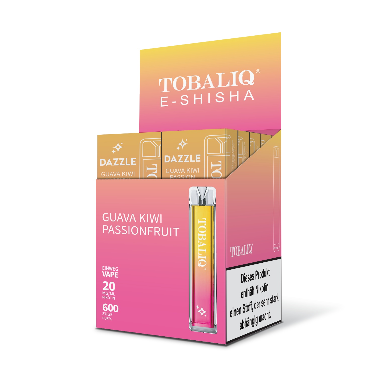 DAZZLE 10er Display - 20mg Nikotin, 600 Züge - GUAVA KIWI PASSIONFRUIT DAZZLE 10er Display - 20mg Nikotin, 600 Züge - GUAVA KIWI PASSIONFRUIT