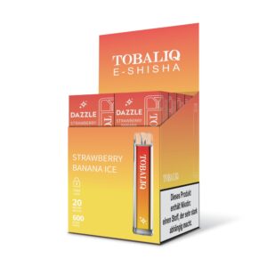 DAZZLE 10er Display - 20mg Nikotin, 600 Züge - STRAWBERRY BANANA ICE