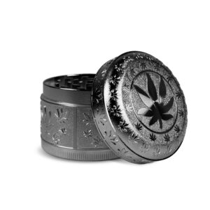 Metallgrinder "Metallic Cannabis" - 52 mm - Silber