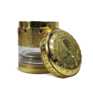 Metallgrinder "Clear Cannabis" - 52 mm - Gold