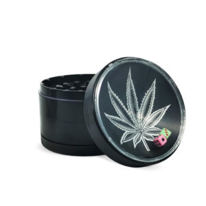 Metallgrinder "Dice Cannabis" - 52 mm - Schwarz