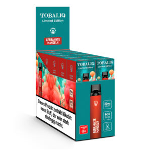 TOBALIQ Vapes Limited Edition 10er Display – 20mg Nikotin – Gebrannte Mandeln
